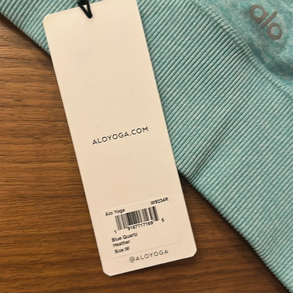 alo yoga lavish bra in medium blue quartz heather NWT